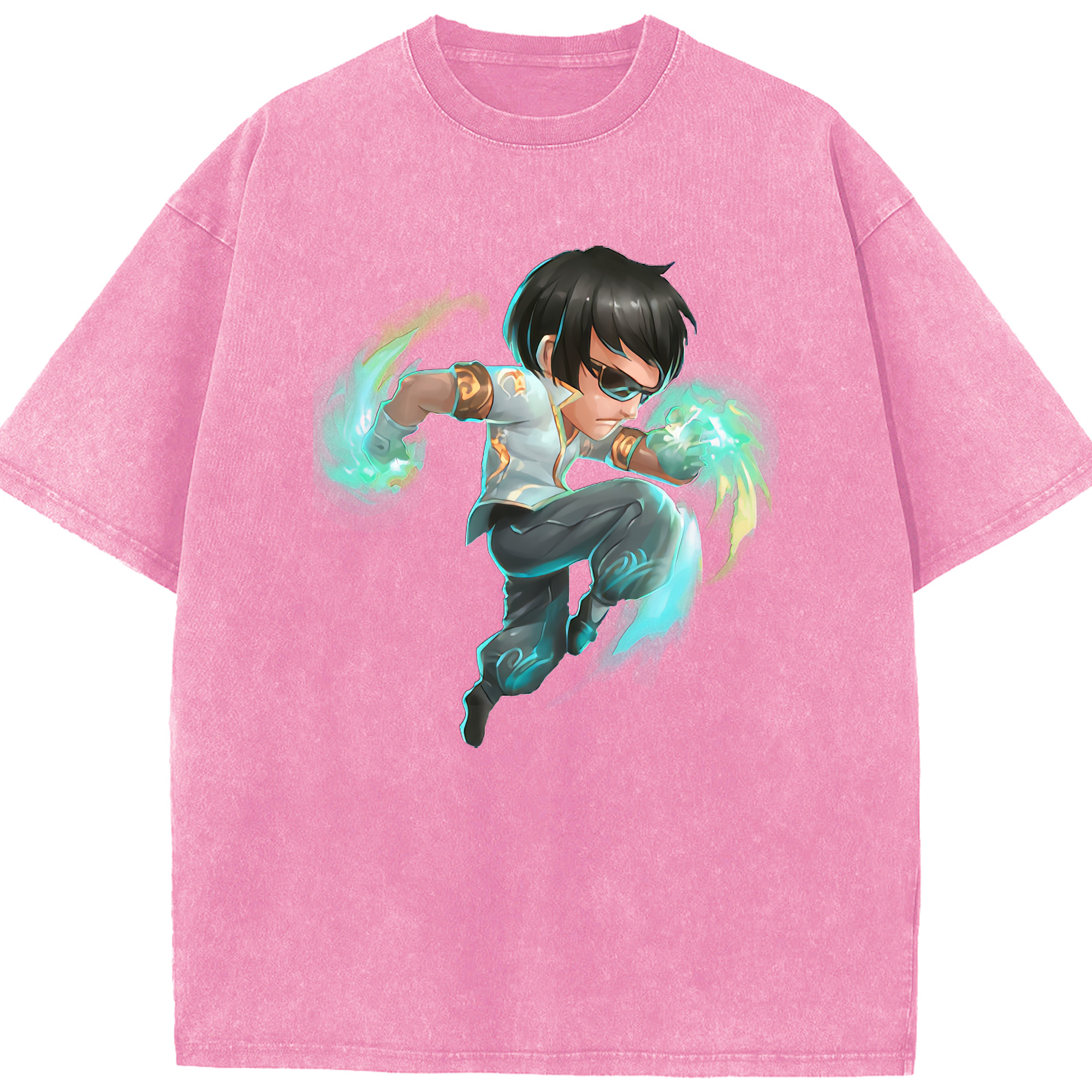 リーグ・オブ・レジェンド League of Legends LOL 綿100% ヴィンテージ風 半袖Tシャツ（フロントプリント）